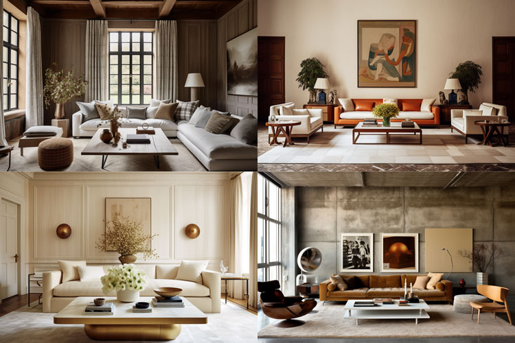 4 different living rooms